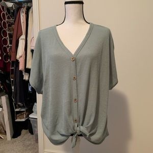 Button tie front top